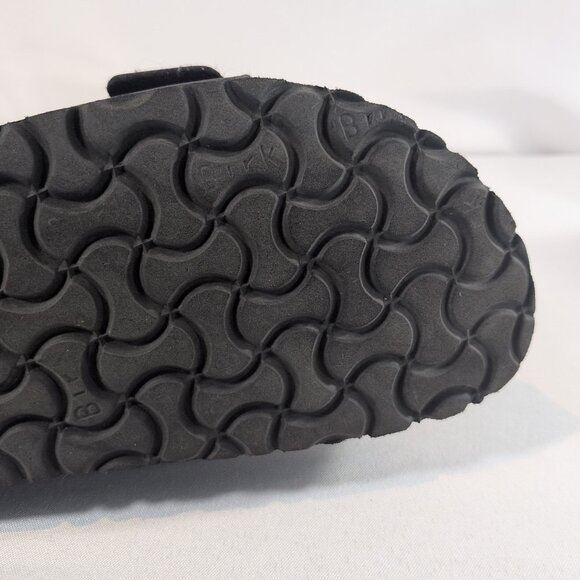 Birkenstock 41 Arizona Black Leather Sandals Pebbled Slip On 2 Strap Buckle 10 - Picture 11 of 16